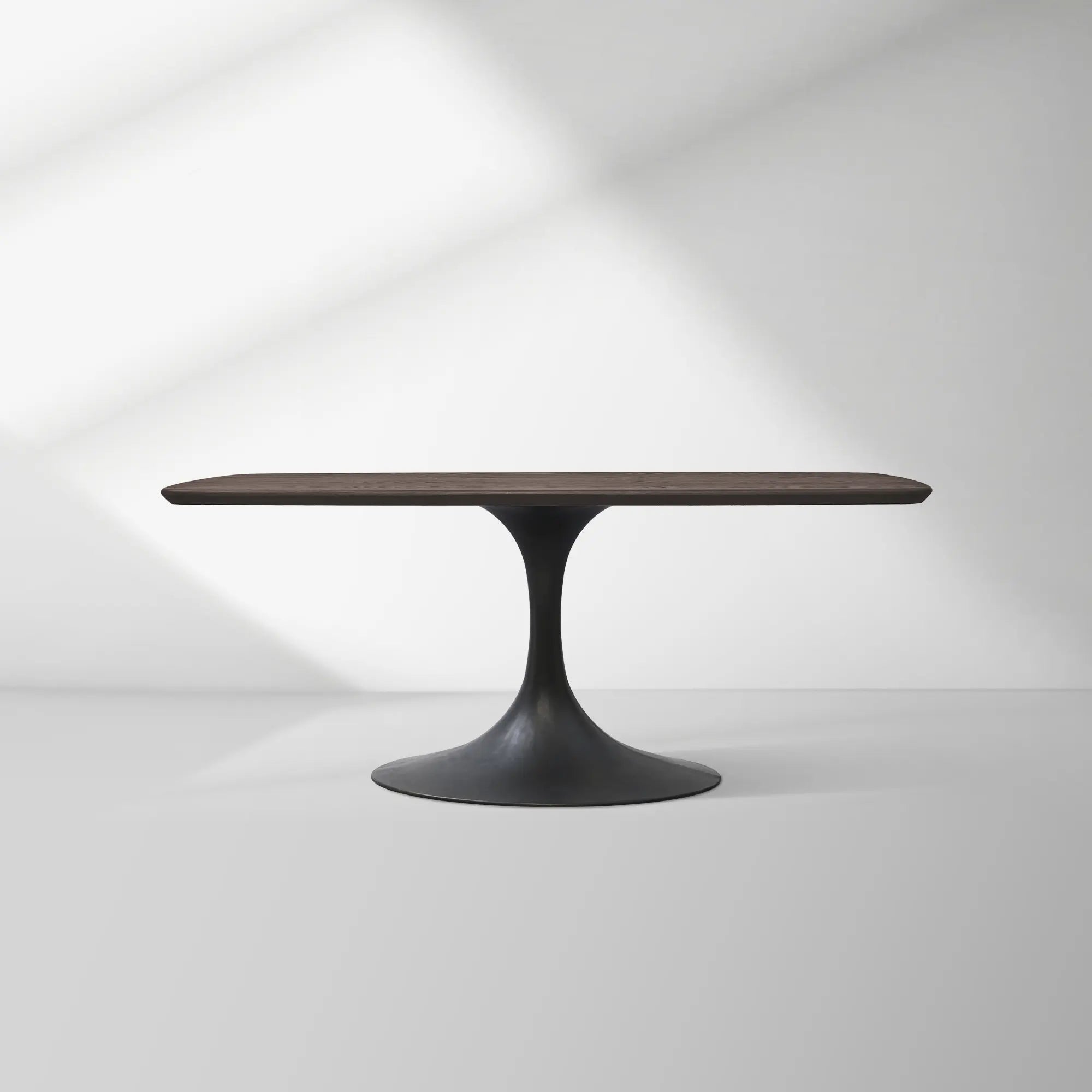 Aero Saint Germain Solid Oak Top Dining Table Tulip Rectangular Dining Table with Launette Base