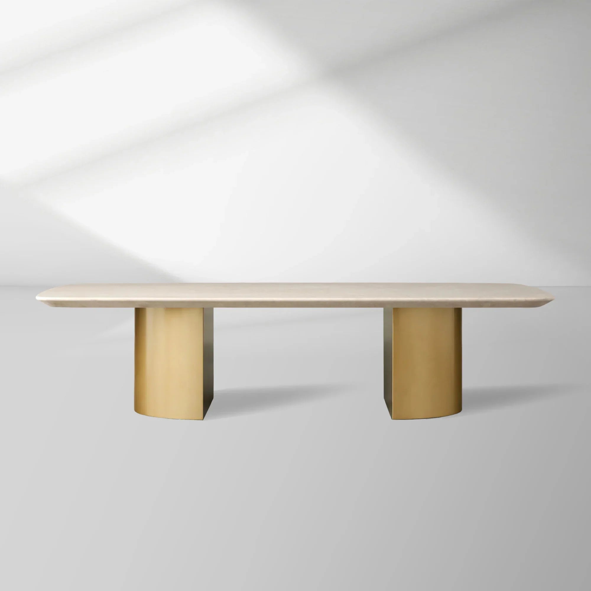 San Germani 72" Stone Coffee Table with Dauphine Metal Base