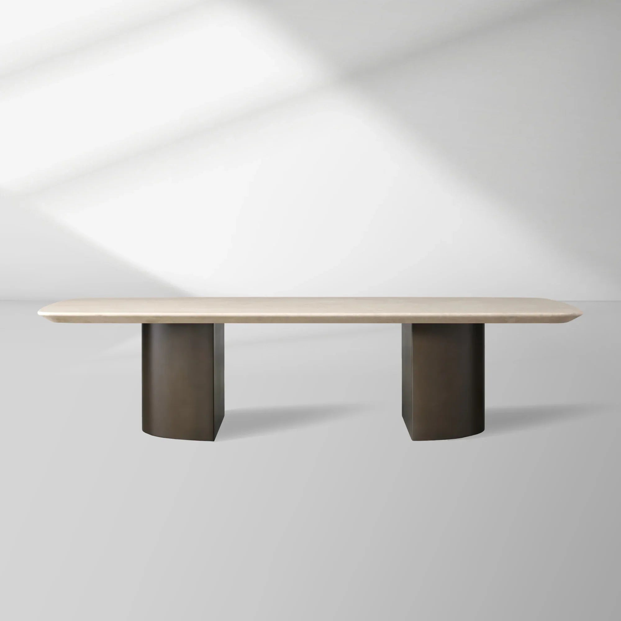 San Germani 72" Stone Coffee Table with Dauphine Metal Base
