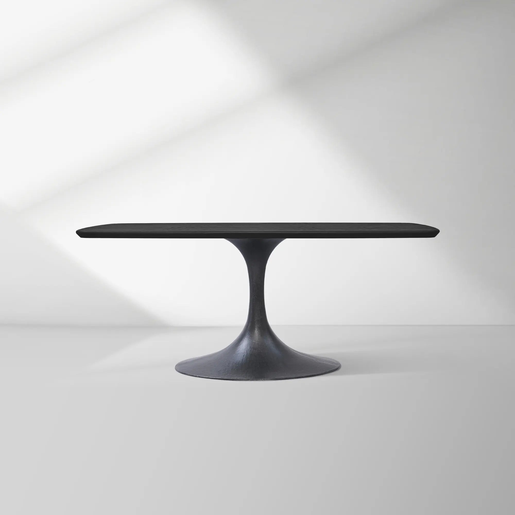 Aero Saint Germain Solid Oak Top Dining Table Tulip Rectangular Dining Table with Launette Base