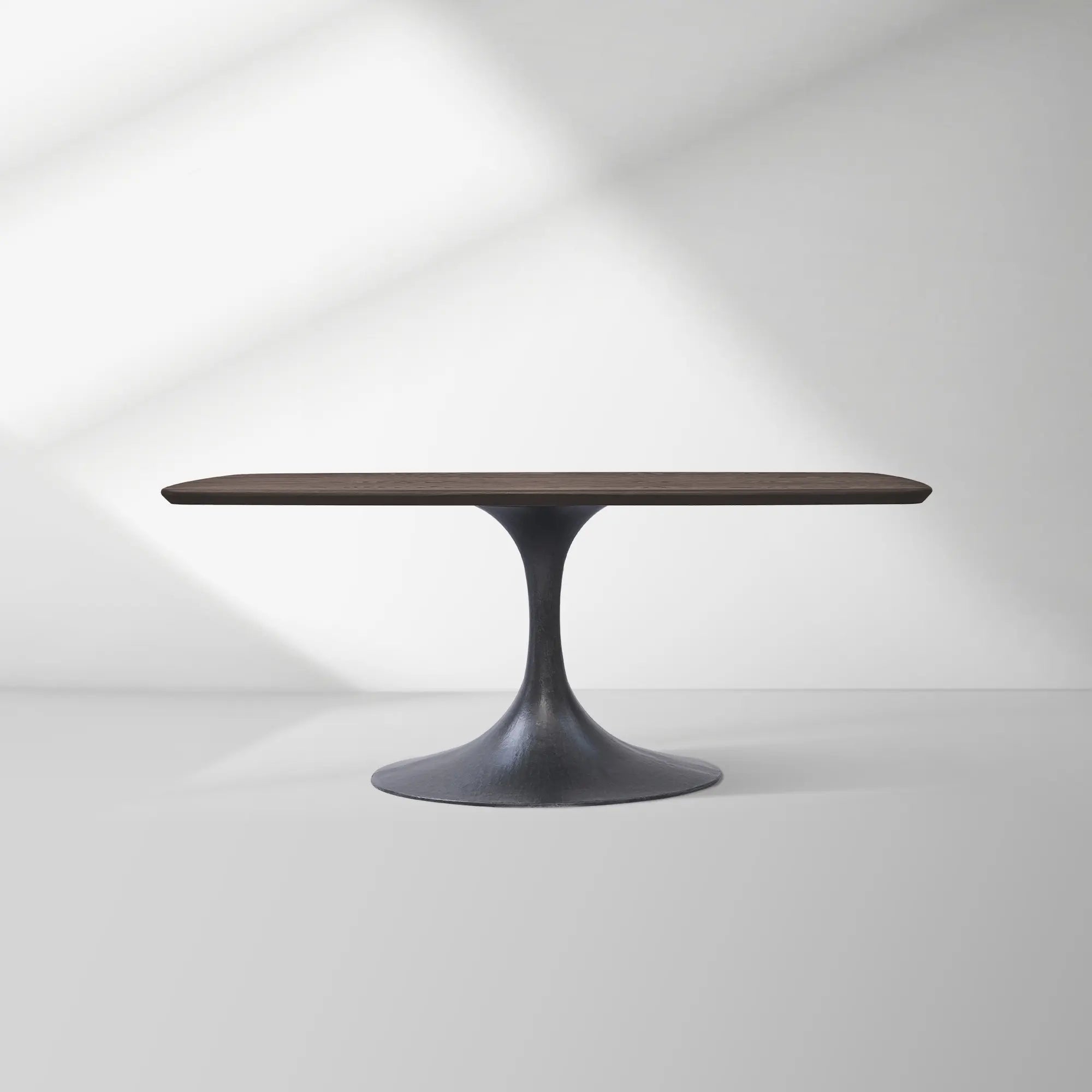 Aero Saint Germain Solid Oak Top Dining Table Tulip Rectangular Dining Table with Launette Base