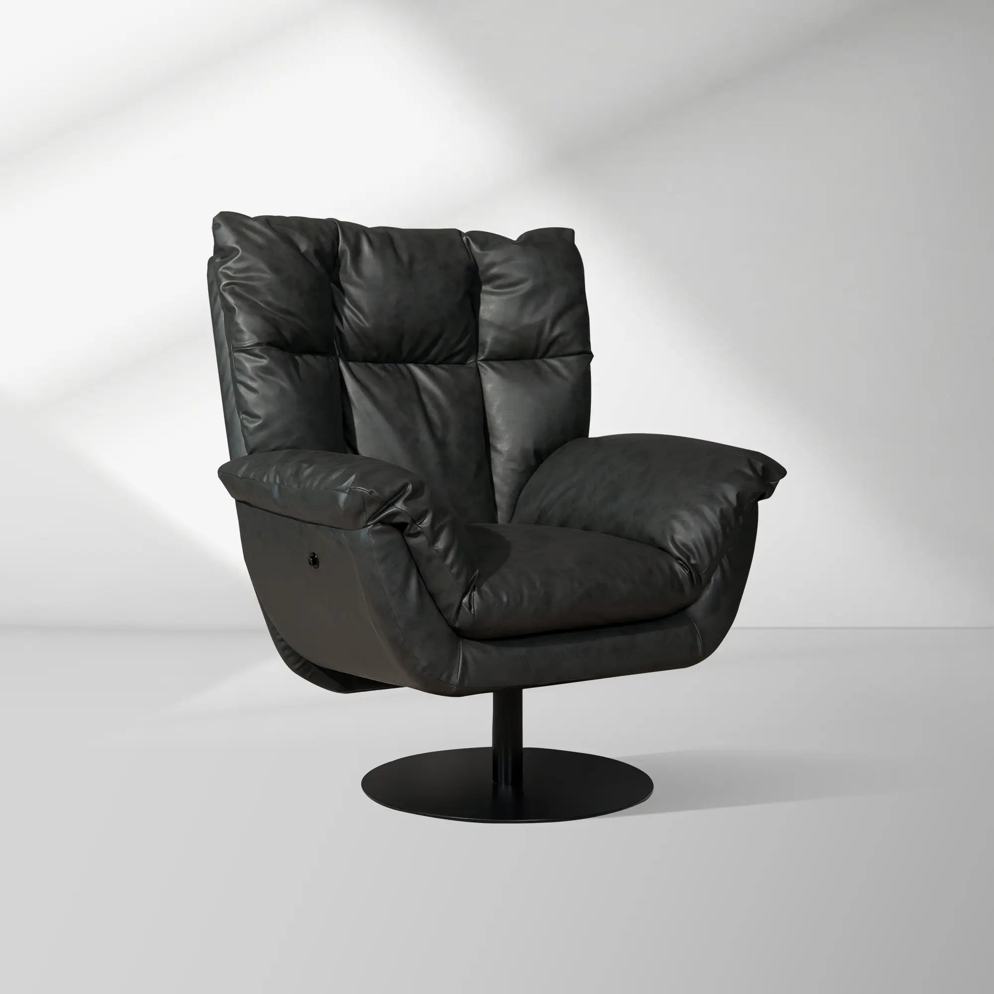 Deacon Microfiber Leather Swivel Recliner  & Ottoman
