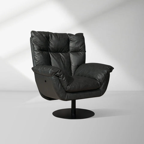 Deacon Microfiber Leather Swivel Recliner  & Ottoman
