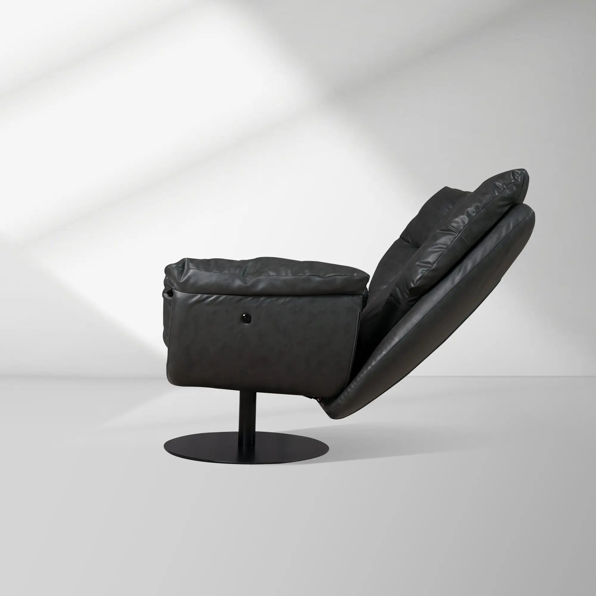 Deacon Microfiber Leather Swivel Recliner  & Ottoman