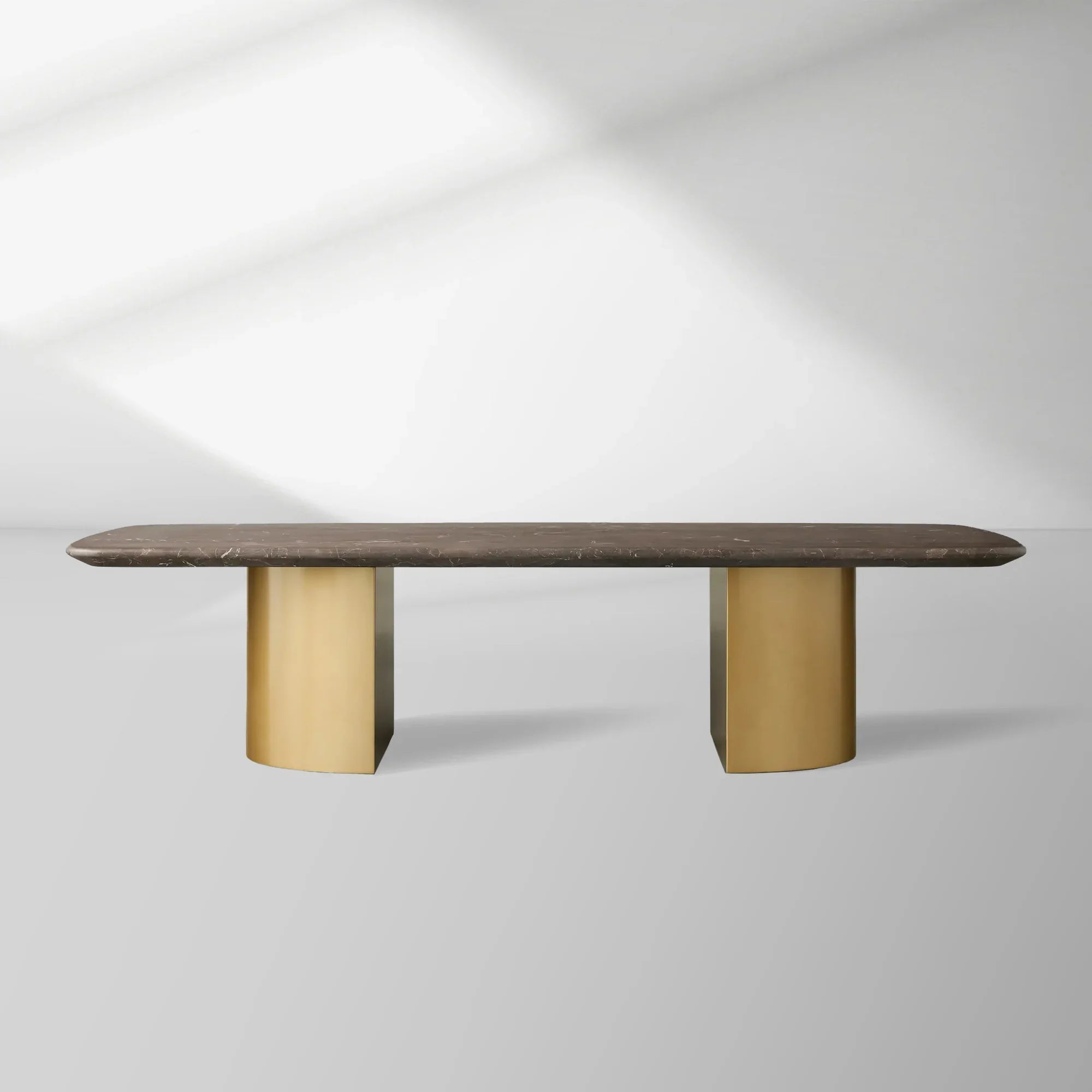 San Germani 72" Stone Coffee Table with Dauphine Metal Base
