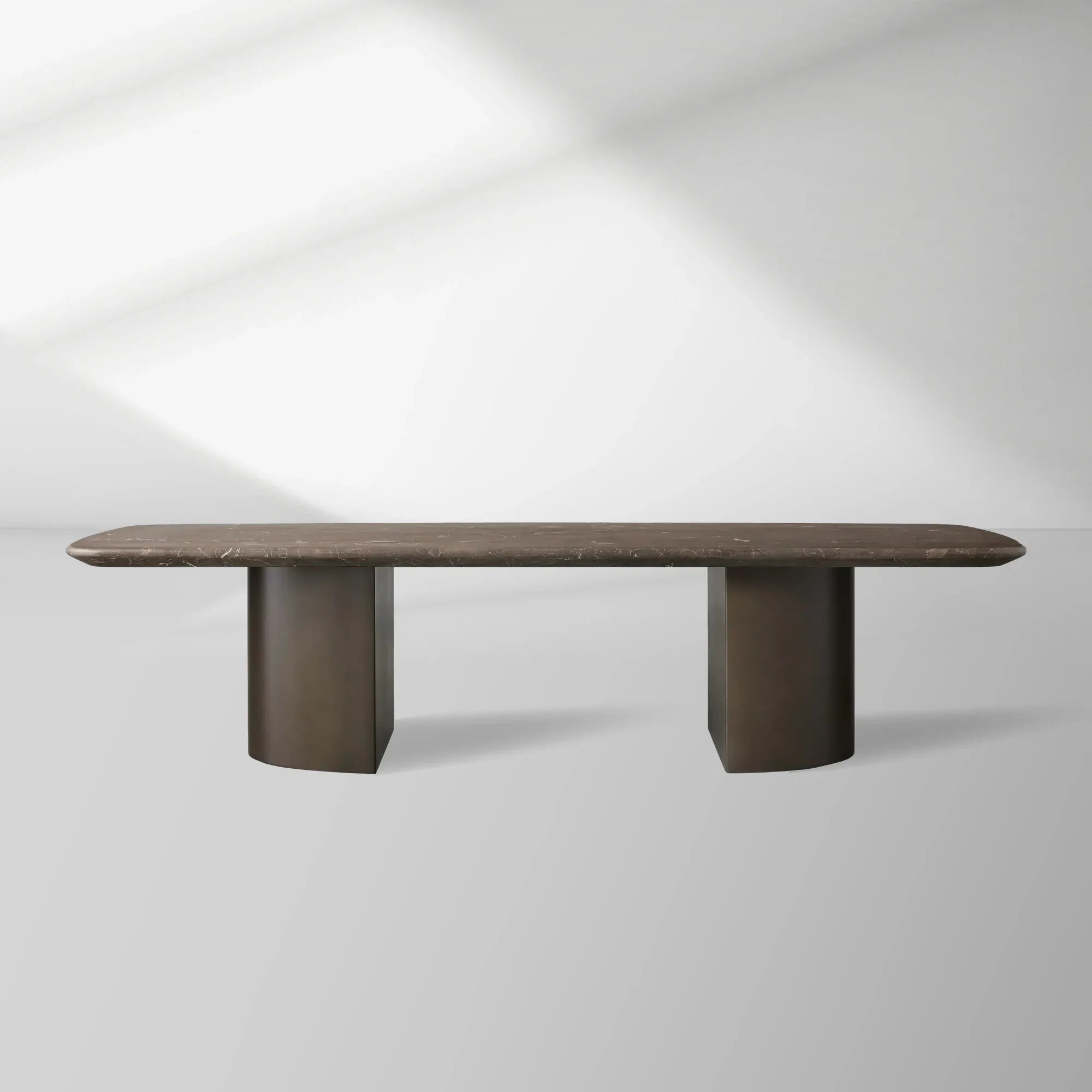 San Germani 72" Stone Coffee Table with Dauphine Metal Base