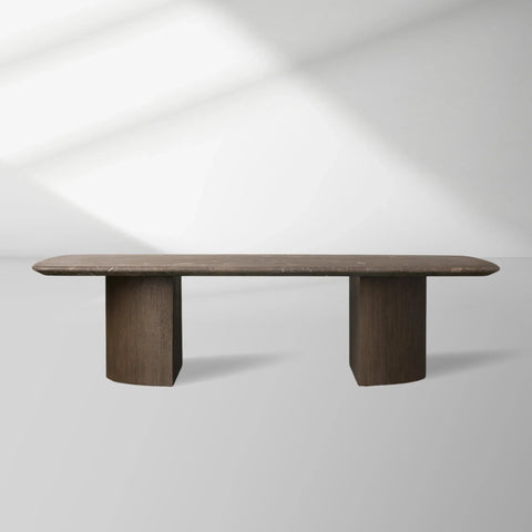 San Germani 72" Stone Coffee Table with Dauphine Metal Base