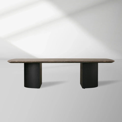 San Germani 72" Stone Coffee Table with Dauphine Metal Base