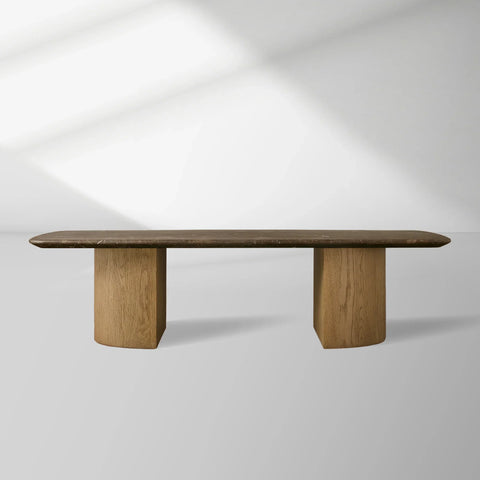 San Germani 72" Stone Coffee Table with Dauphine Metal Base
