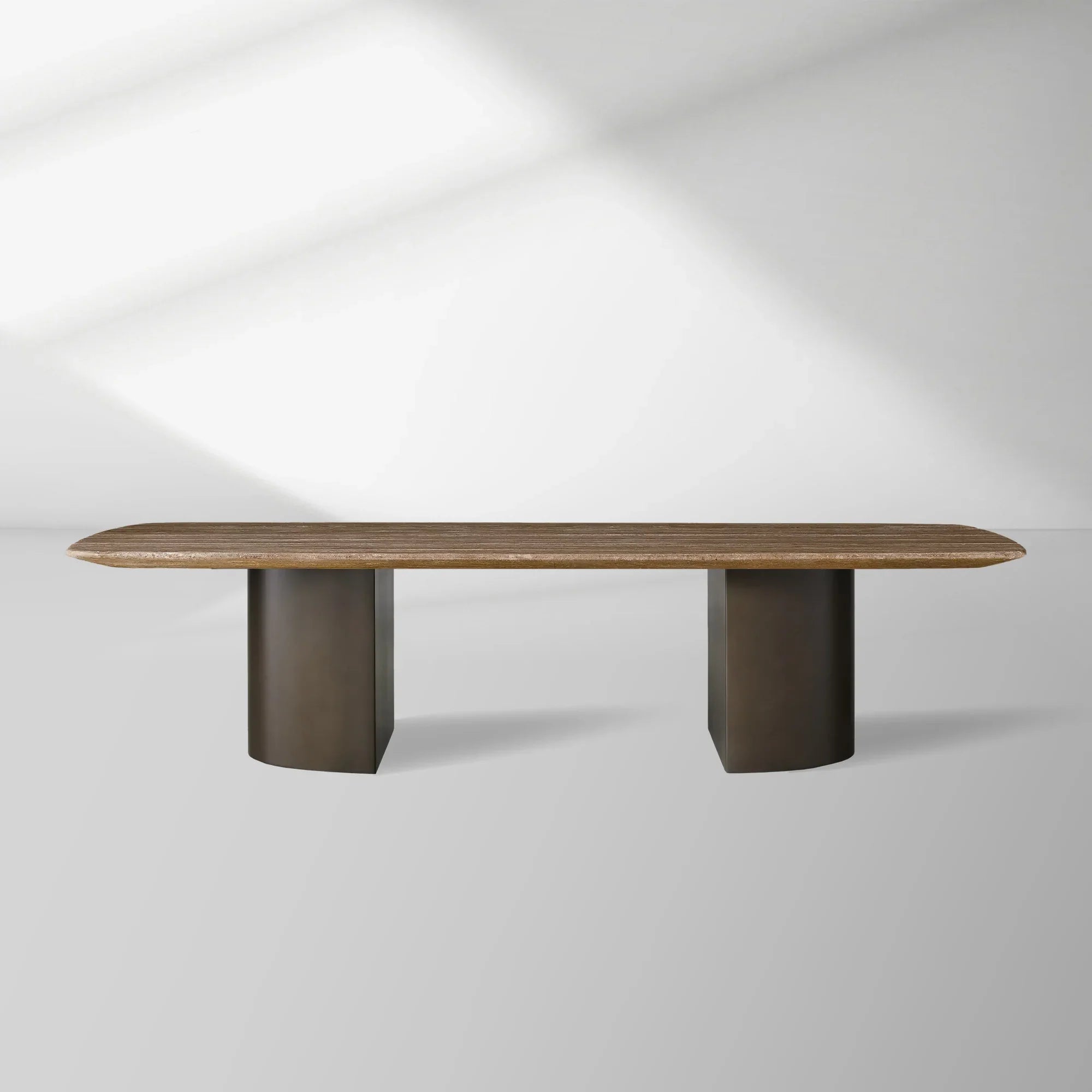San Germani 72" Stone Coffee Table with Dauphine Metal Base