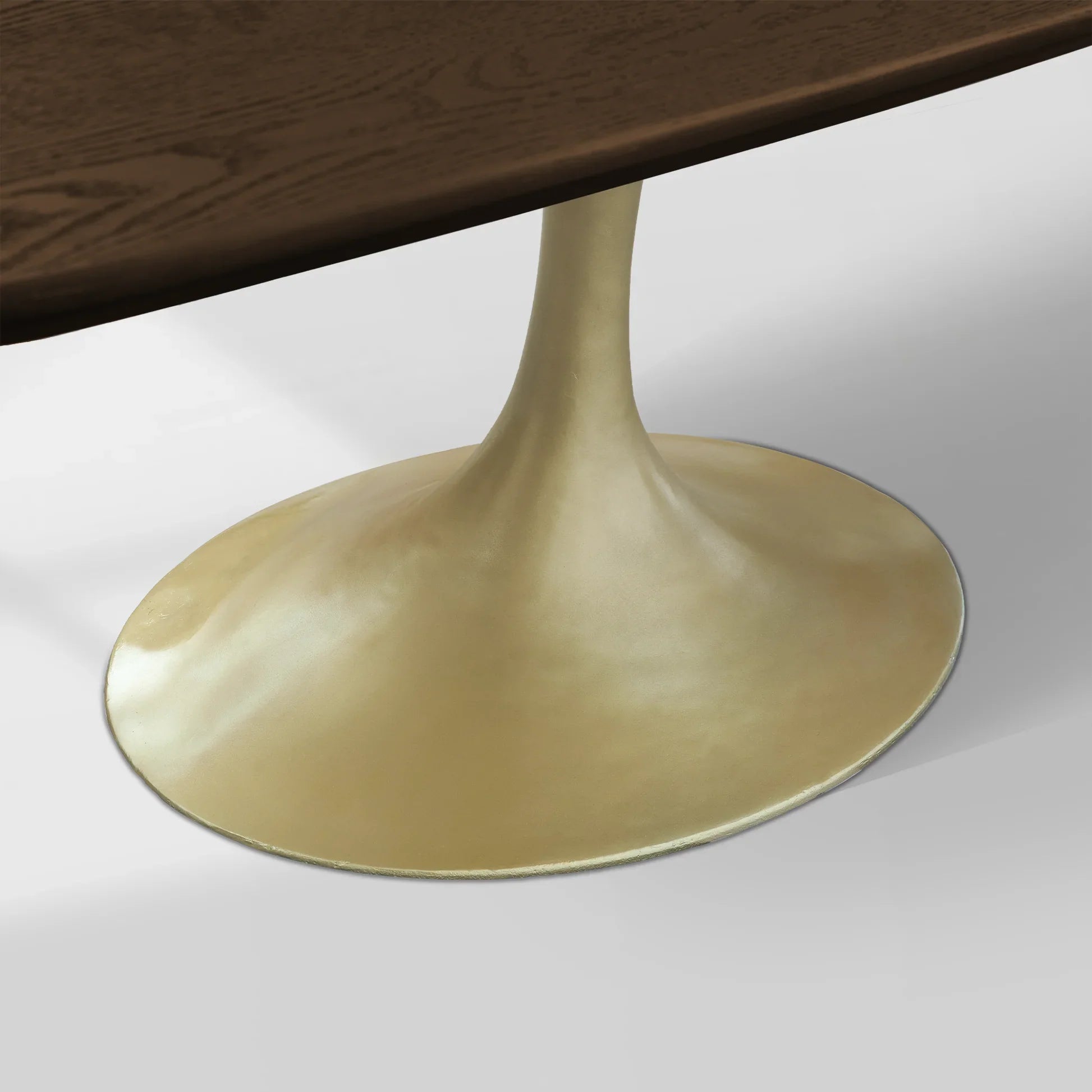 Aero Saint Germain Solid Oak Top Dining Table Tulip Rectangular Dining Table with Launette Base