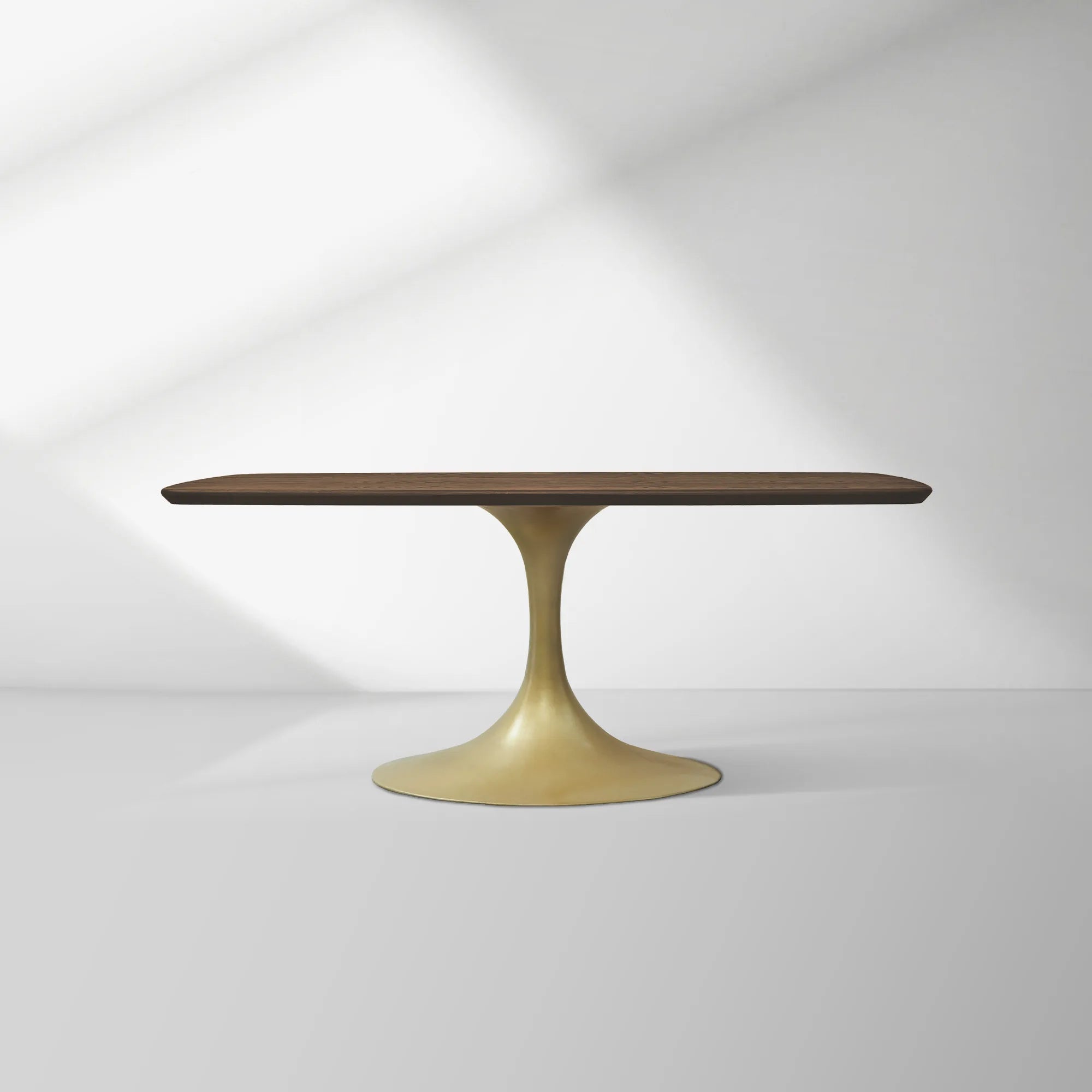 Aero Saint Germain Solid Oak Top Dining Table Tulip Rectangular Dining Table with Launette Base