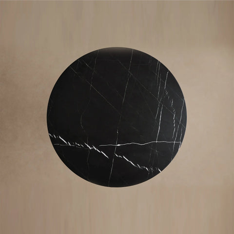 Hemmings Bistro Table Solid Stone Round Modern Minimalist Dining