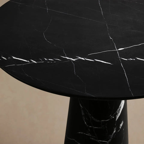 Hemmings Bistro Table Solid Stone Round Modern Minimalist Dining