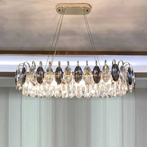 Luxurious K9 Crystal Chandelier in Brass/Silver Finish | Modern Ceiling Light Fixtures