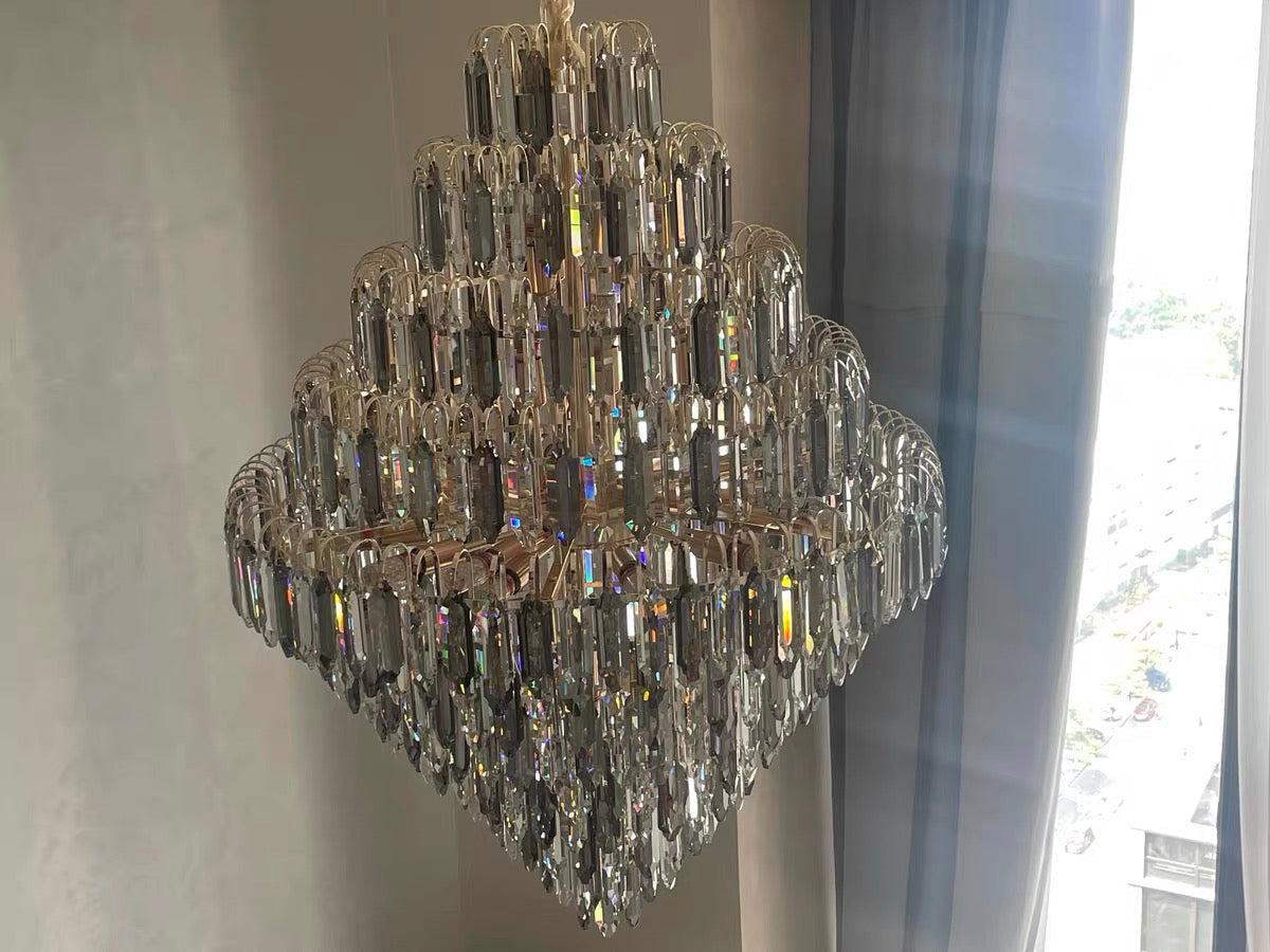 Extra Large Foyer Decorative Crystal Lighting Fixture Living Room Crystal Chandelier For Entryway Staircase