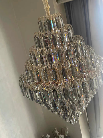 Extra Large Foyer Decorative Crystal Lighting Fixture Living Room Crystal Chandelier For Entryway Staircase