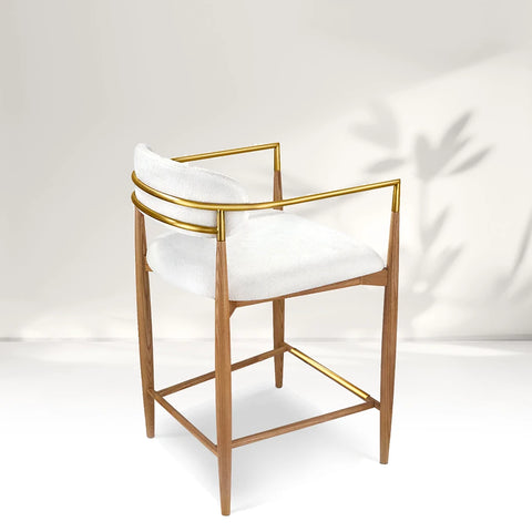 Jagger Stool with Antique Brass