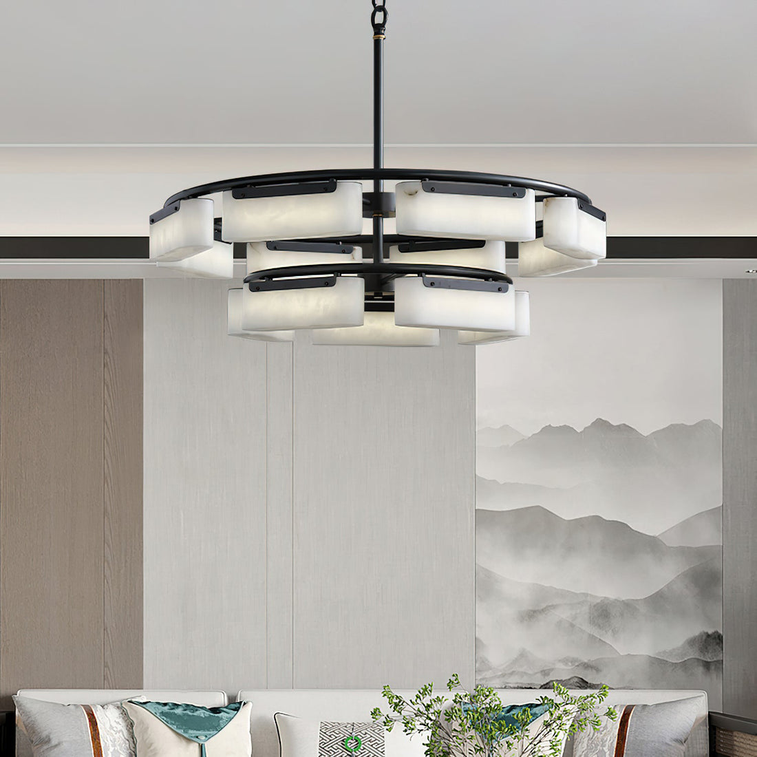 Leosley Modern Alabaster Fusion Chandelier