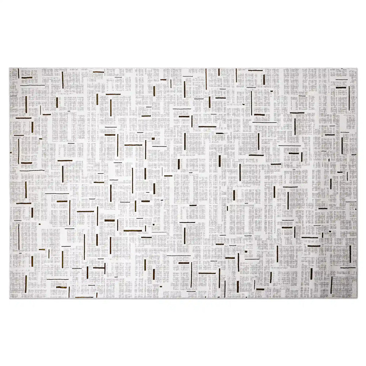 LiuJin Gilded Line Abstract Ivory Area Rug