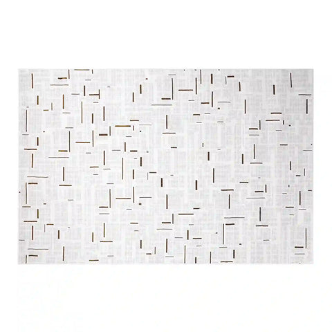 LiuJin Gilded Line Abstract Ivory Area Rug