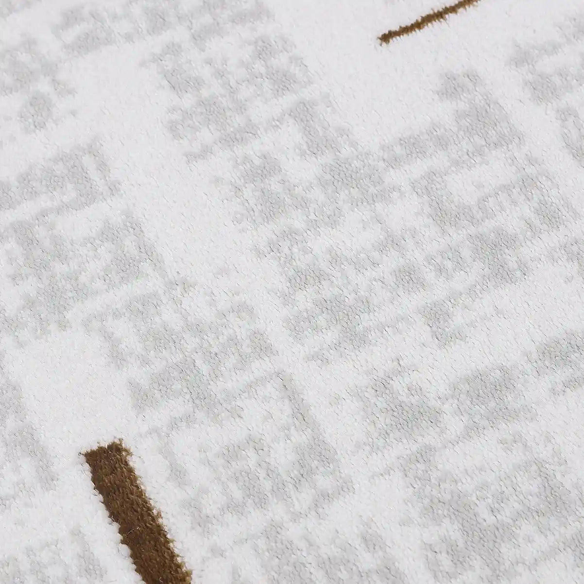 LiuJin Gilded Line Abstract Ivory Area Rug