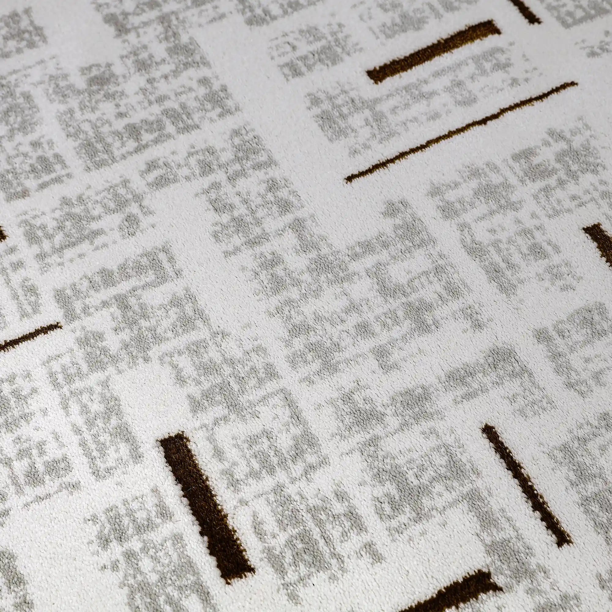 LiuJin Gilded Line Abstract Ivory Area Rug