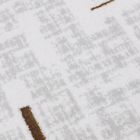 LiuJin Gilded Line Abstract Ivory Area Rug