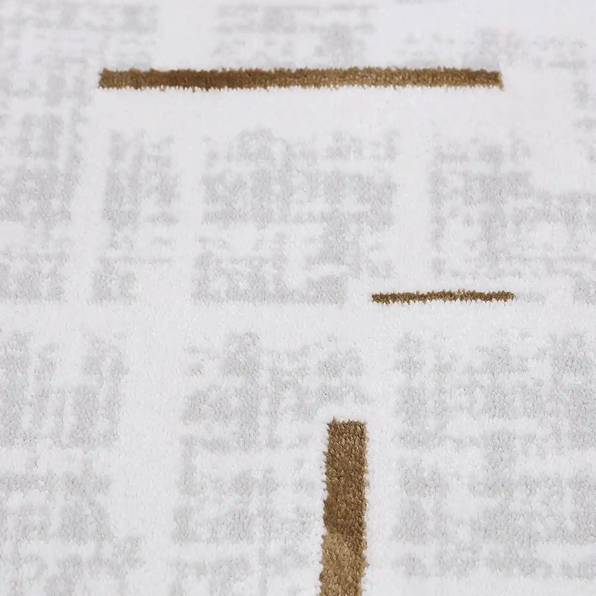 LiuJin Gilded Line Abstract Ivory Area Rug