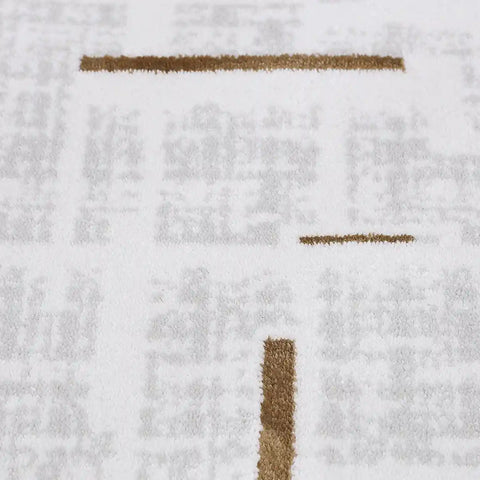 LiuJin Gilded Line Abstract Ivory Area Rug