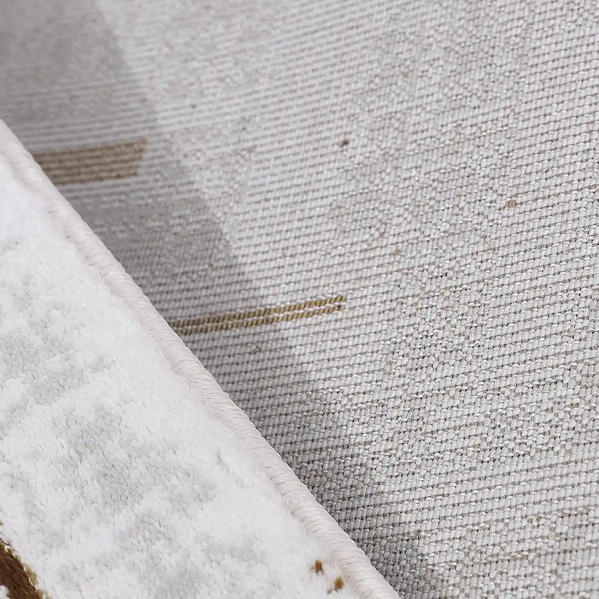 LiuJin Gilded Line Abstract Ivory Area Rug