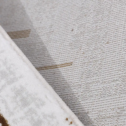 LiuJin Gilded Line Abstract Ivory Area Rug