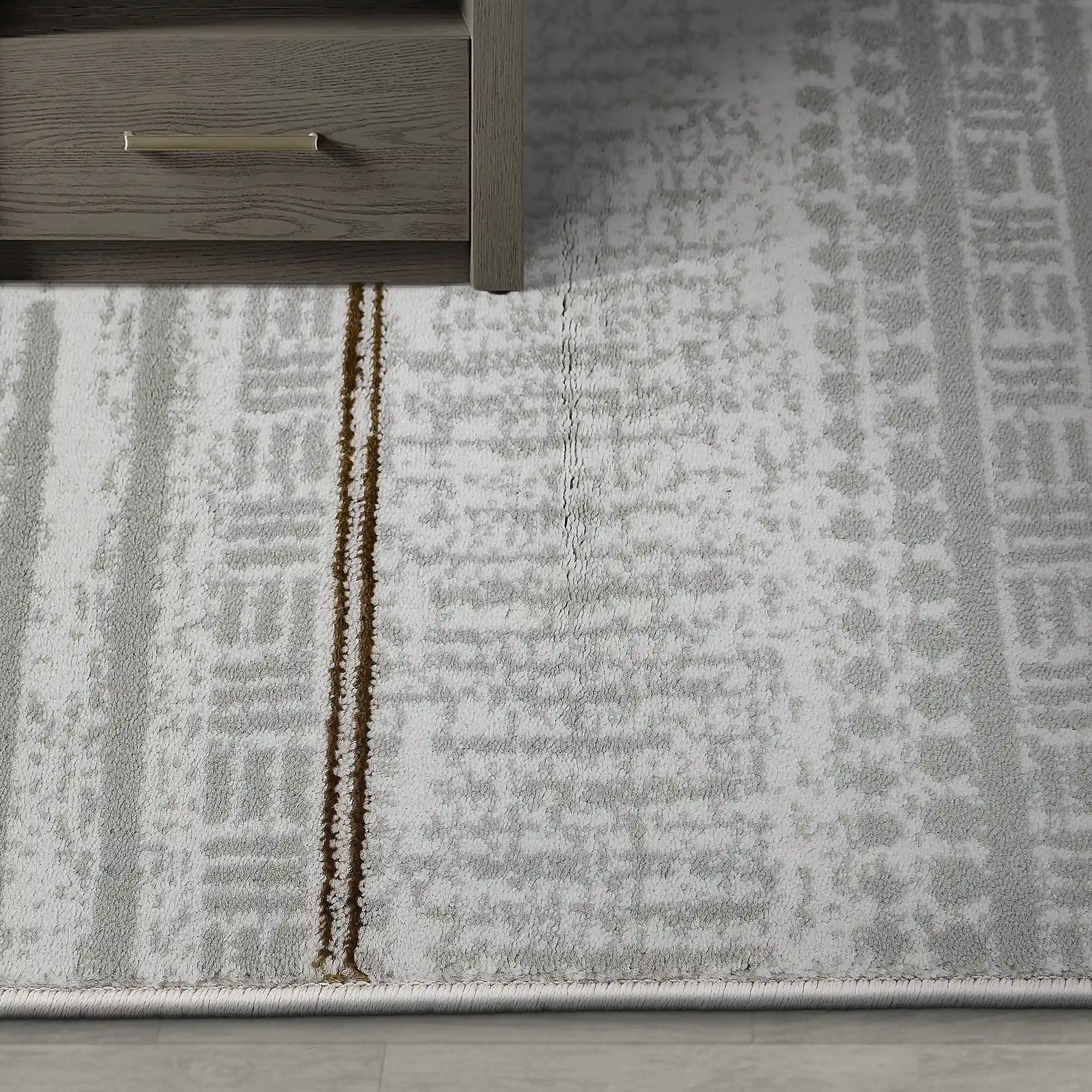 LiuJin Vertical Trace Abstract Ivory Area Rug