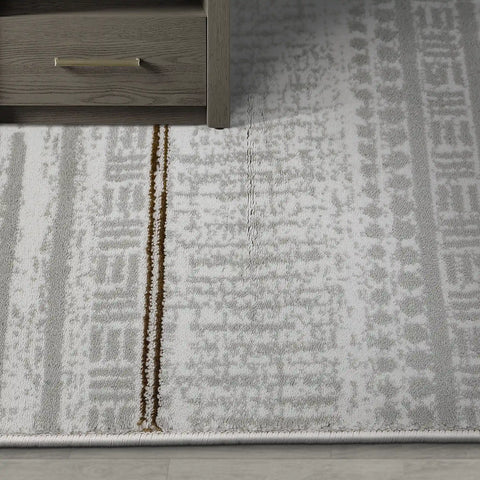LiuJin Vertical Trace Abstract Ivory Area Rug