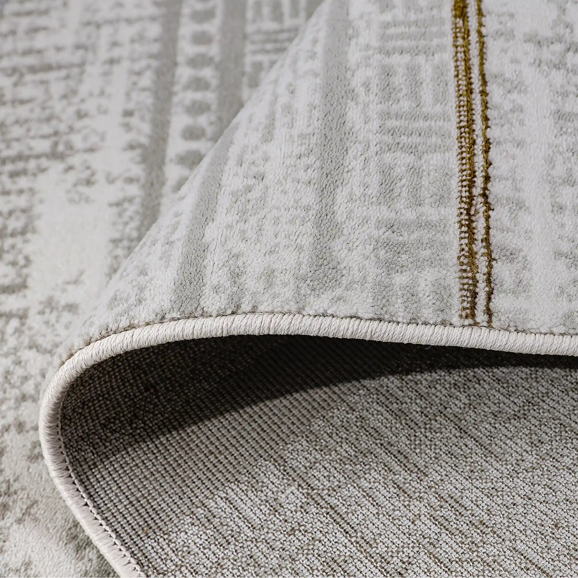 LiuJin Vertical Trace Abstract Ivory Area Rug