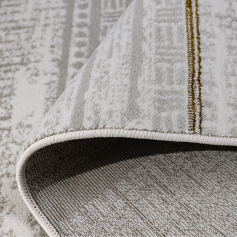 LiuJin Vertical Trace Abstract Ivory Area Rug