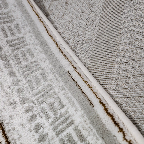 LiuJin Vertical Trace Abstract Ivory Area Rug
