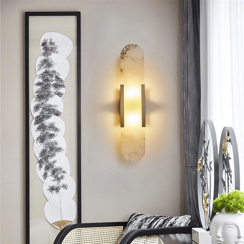 Lowell Melange Elongated Alabaster Wall Sconce 20''