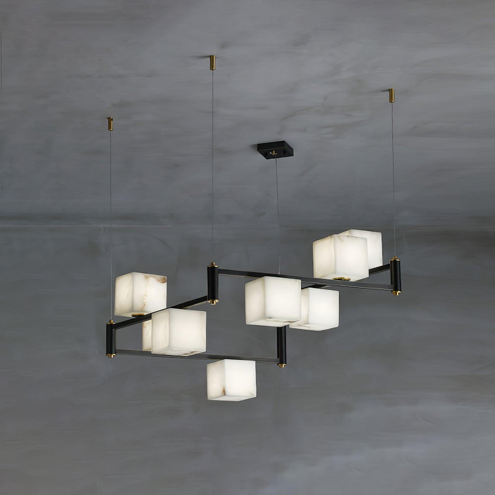 Alabaster Square Box Chandelier - Vakkerlight