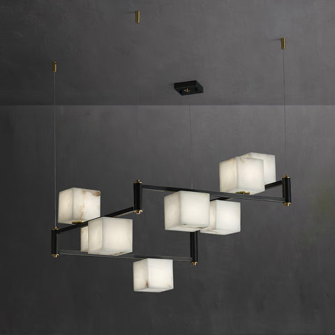 Alabaster Square Box Chandelier - Vakkerlight