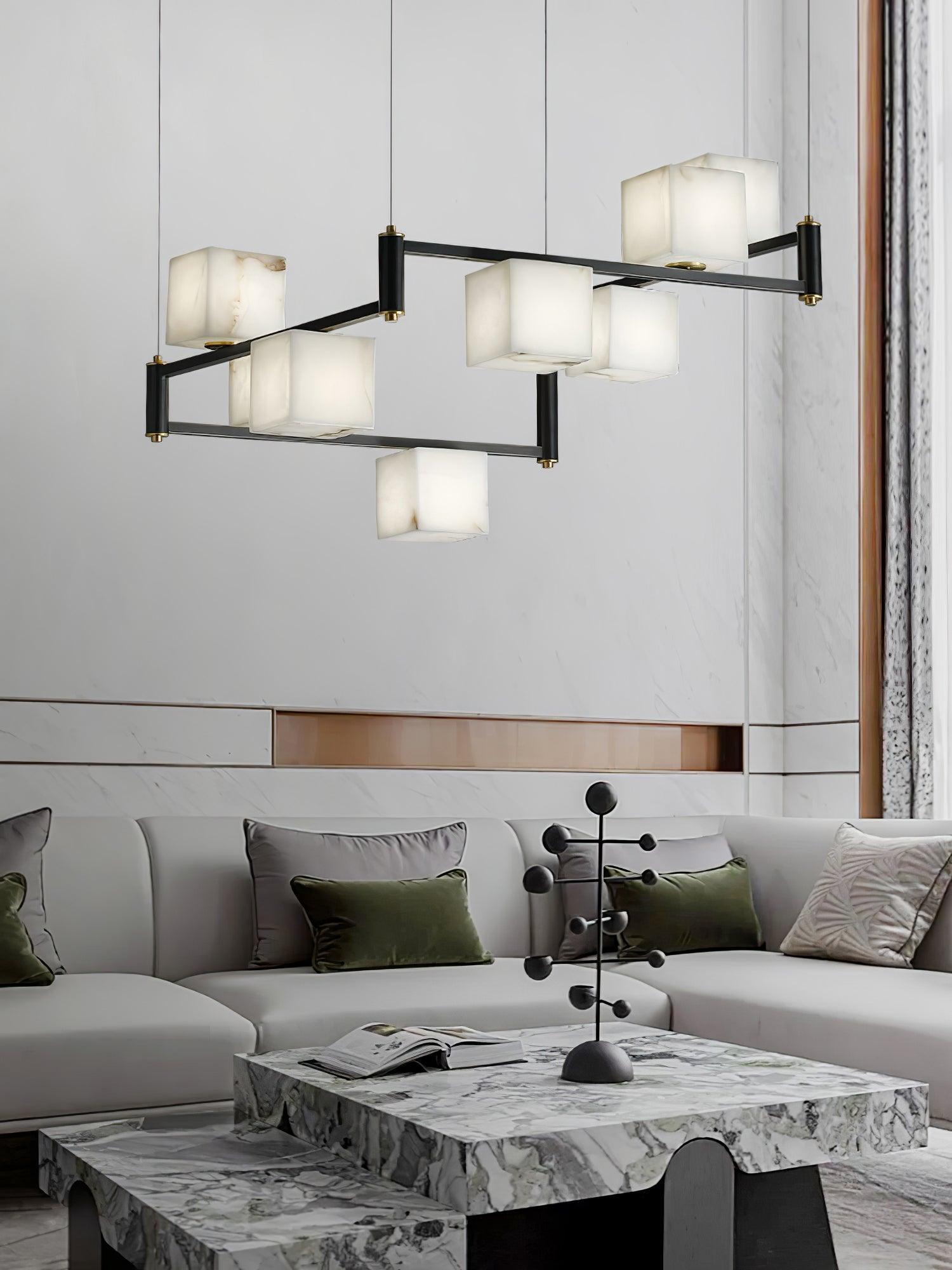 Alabaster Square Box Chandelier - Vakkerlight