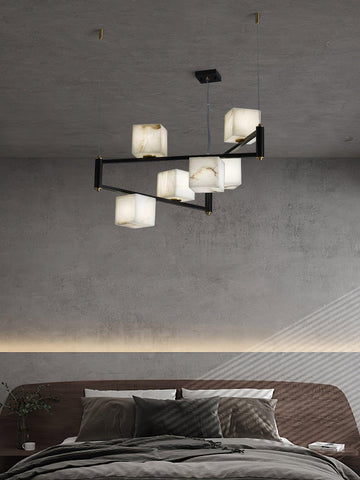 Alabaster Square Box Chandelier - Vakkerlight