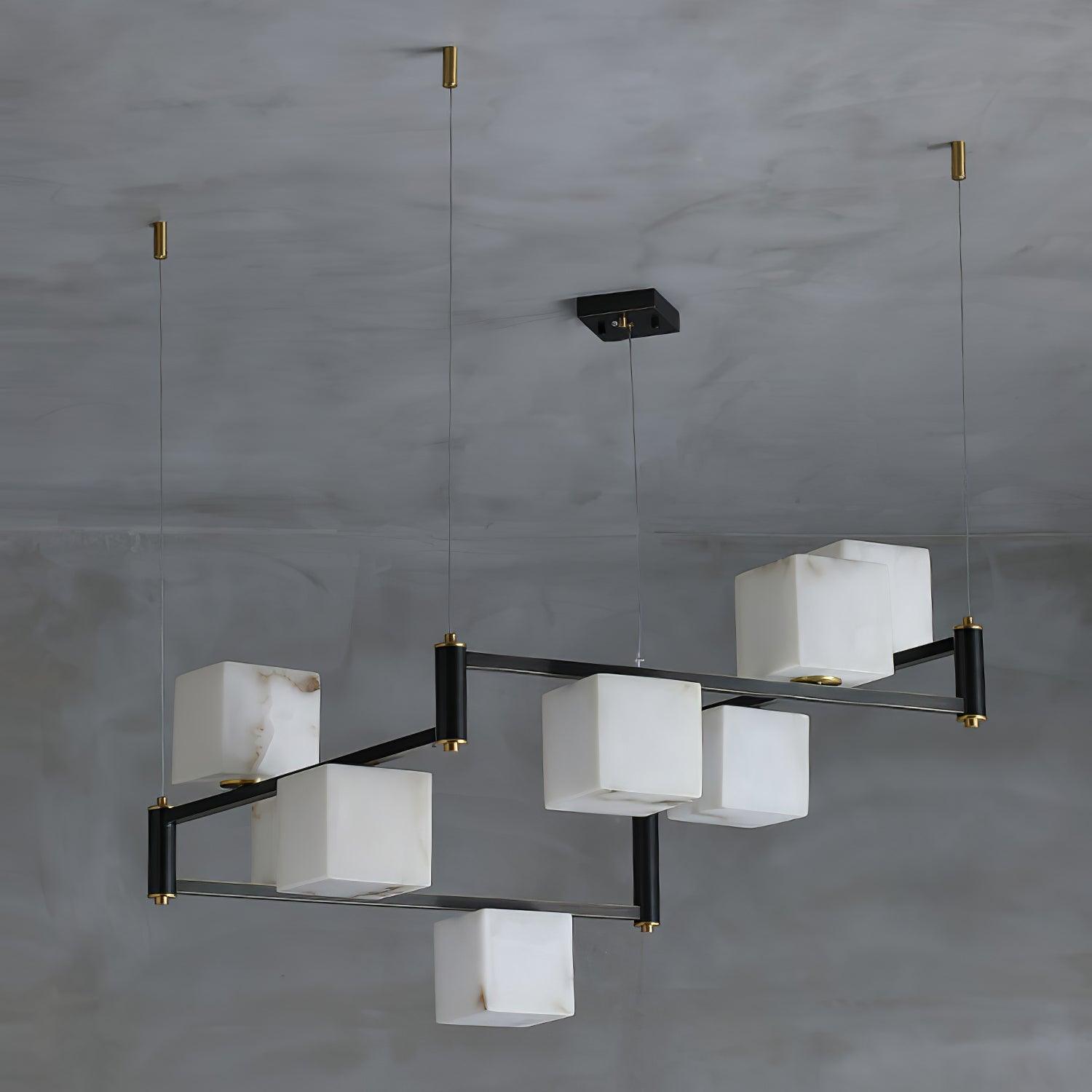 Alabaster Square Box Chandelier - Vakkerlight