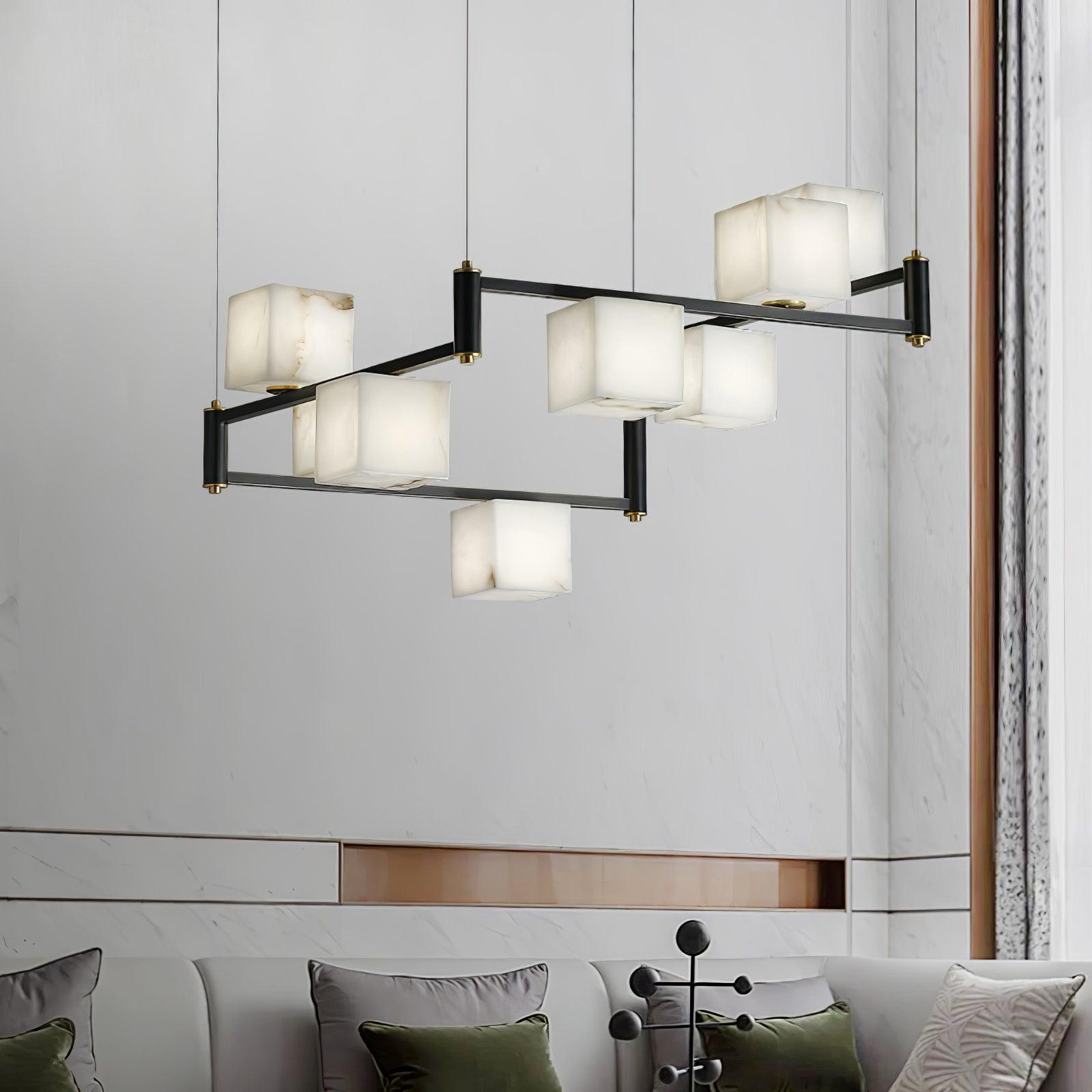 Alabaster Square Box Chandelier - Vakkerlight