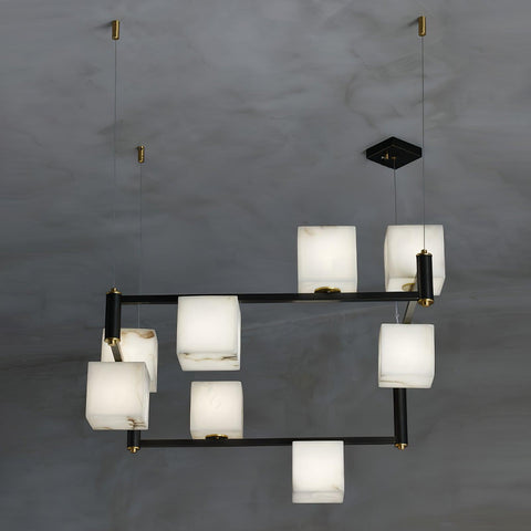 Alabaster Square Box Chandelier - Vakkerlight