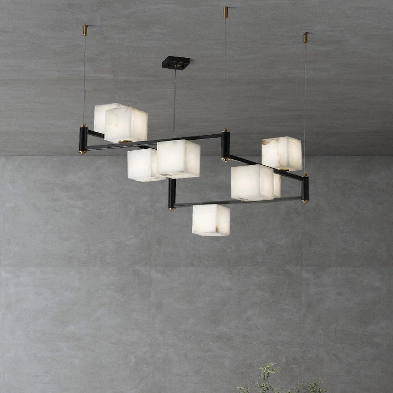 Alabaster Square Box Chandelier - Vakkerlight