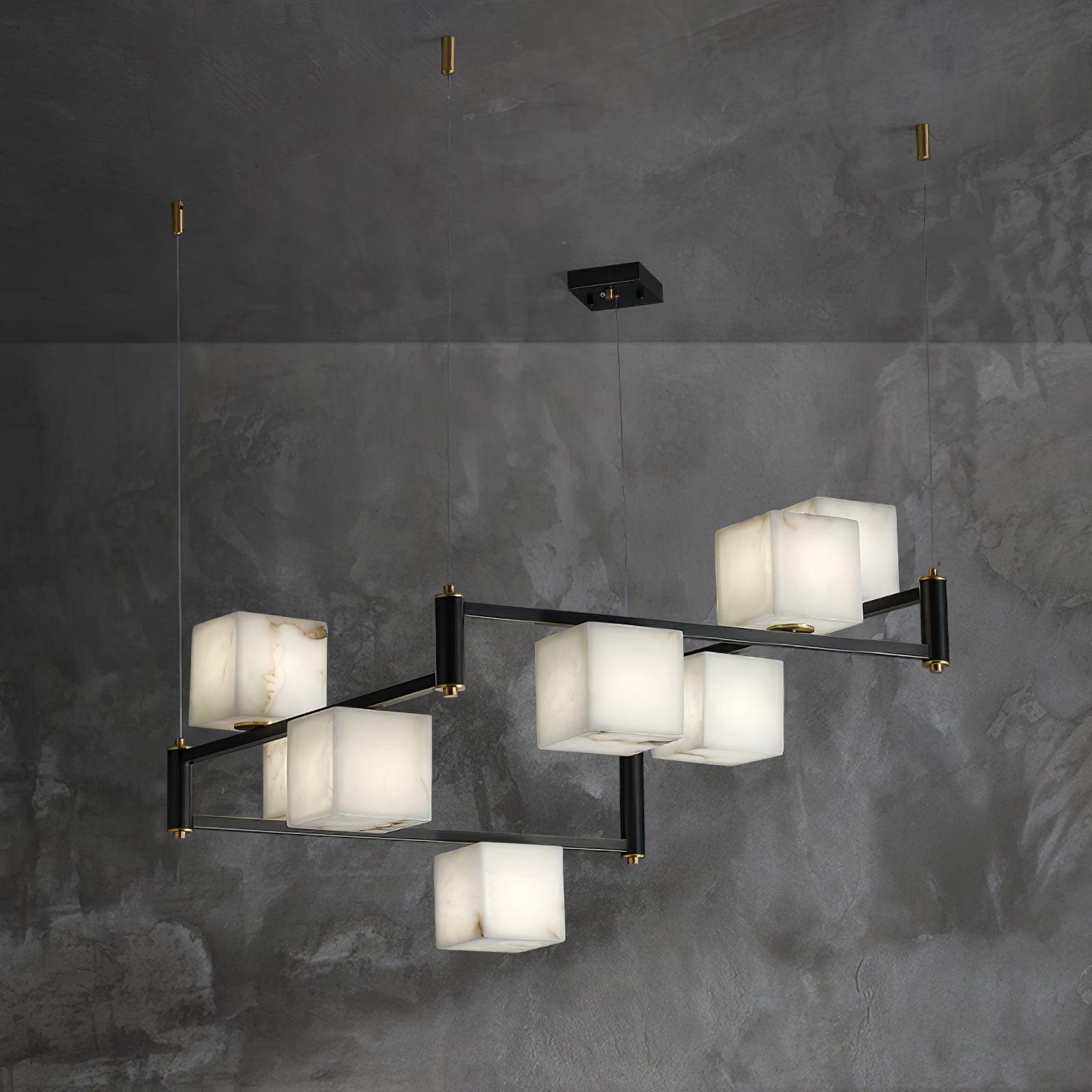 Alabaster Square Box Chandelier - Vakkerlight