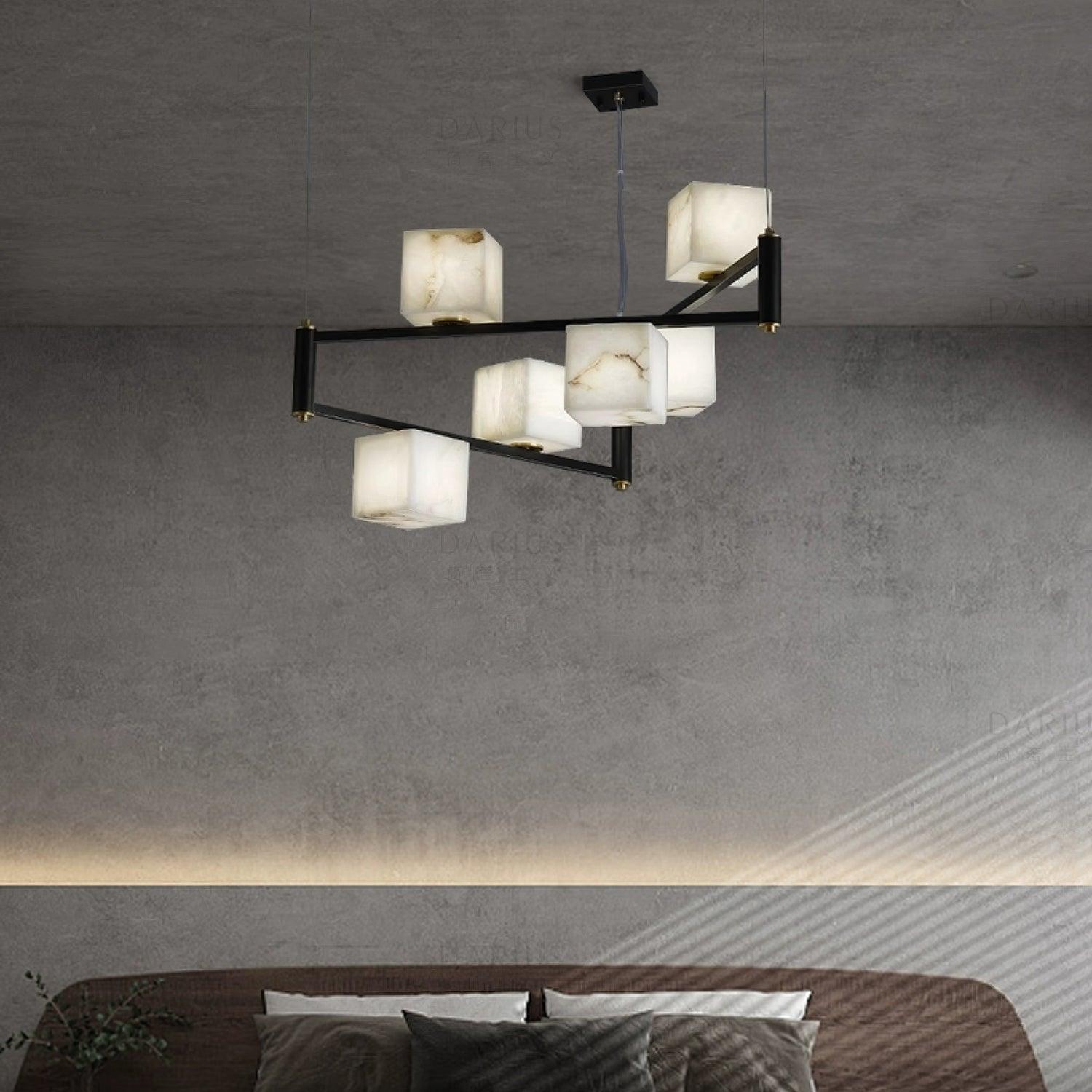 Alabaster Square Box Chandelier - Vakkerlight