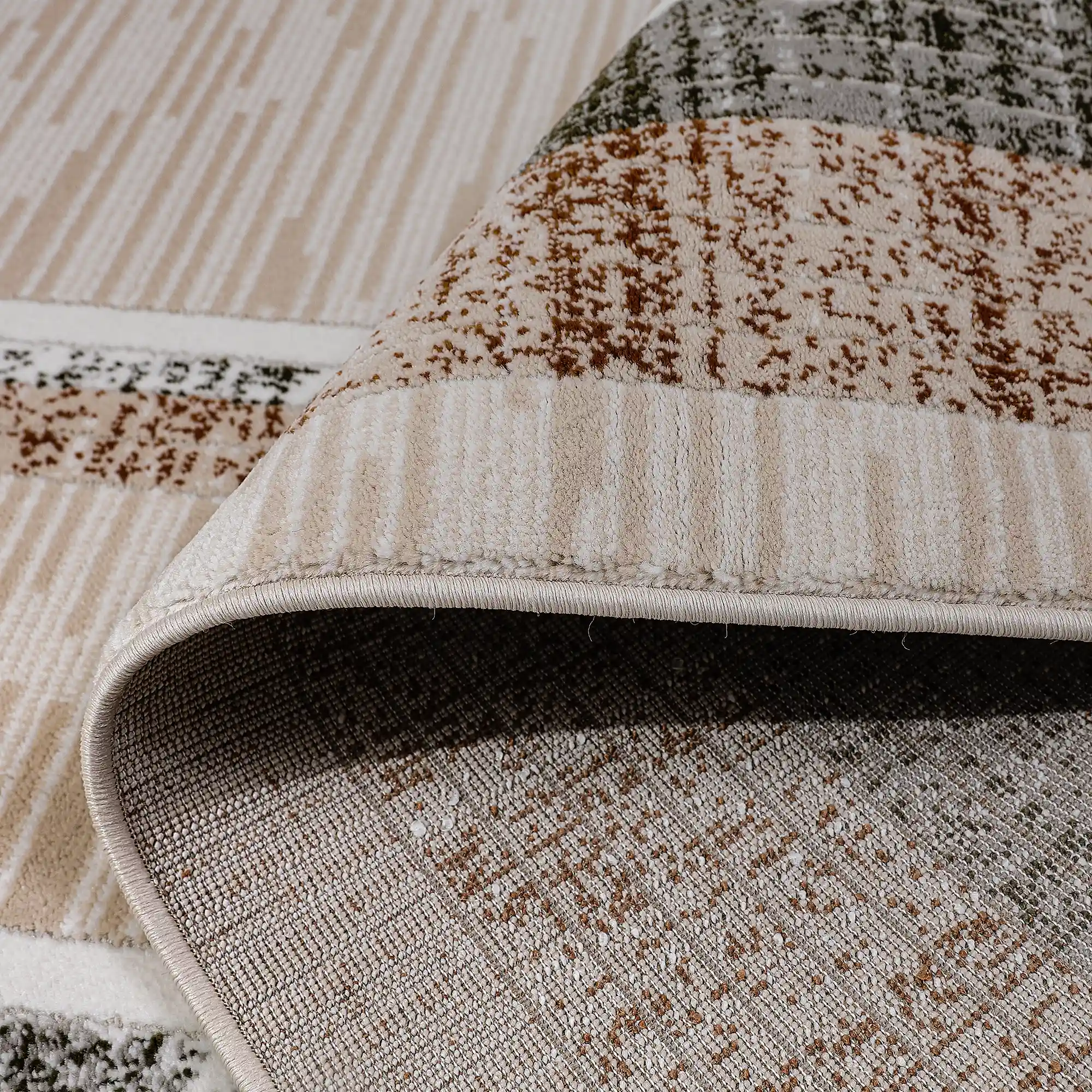 Meilade Framed Band Abstract Neutral Area Rug