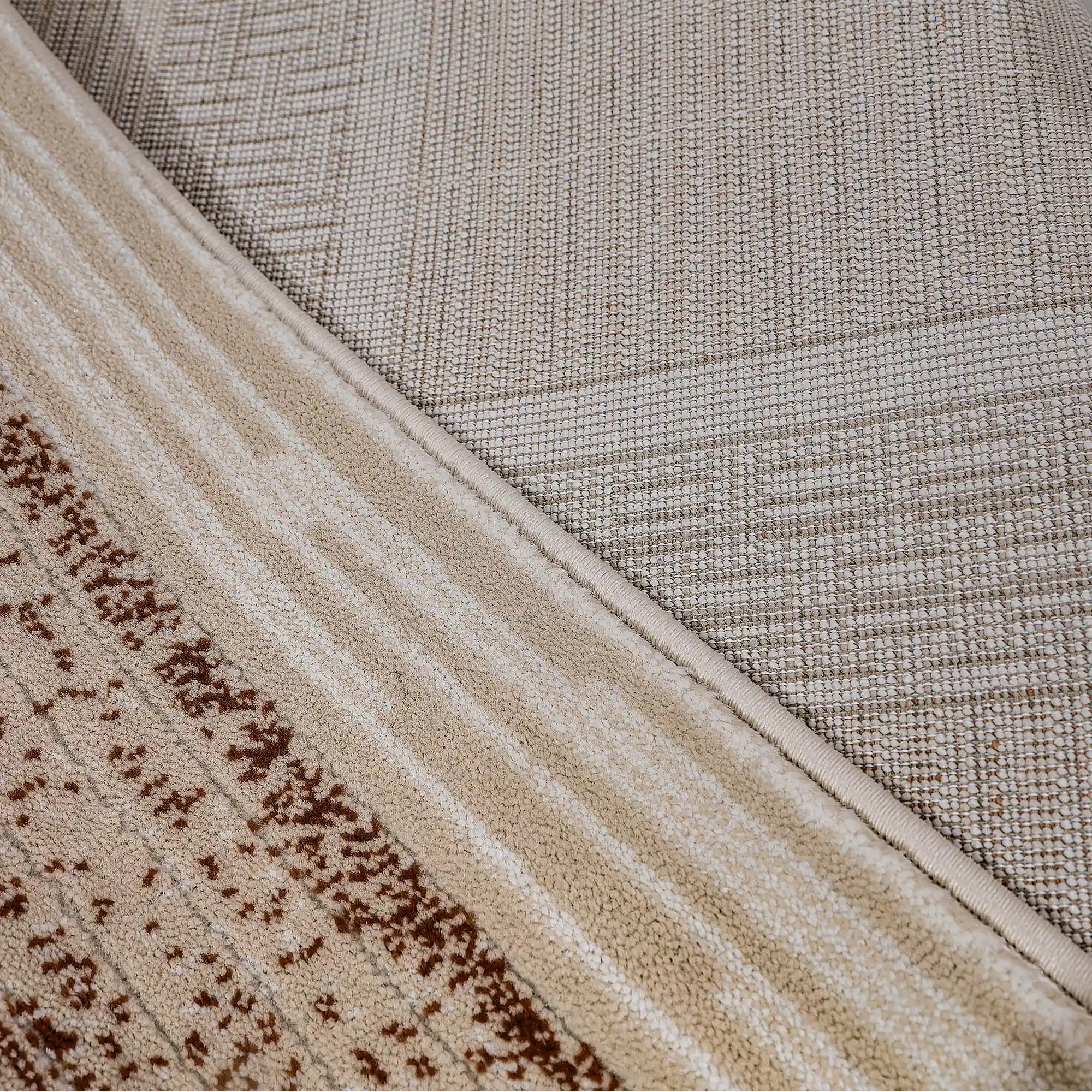Meilade Framed Band Abstract Neutral Area Rug